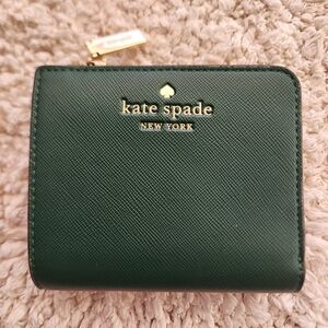 Kate Spade Small L-Zip Bifold Wallet - Deep Jade
